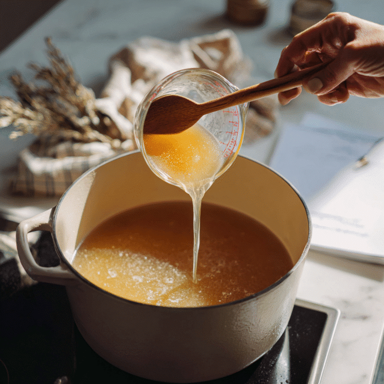 How to Make Creamy Corn Chowder Like a Pro 5 u3316835771 Hand pouring broth from a measuring cup into the 4e88321f 1f47 44de 9374 fc02425bdf0f 3