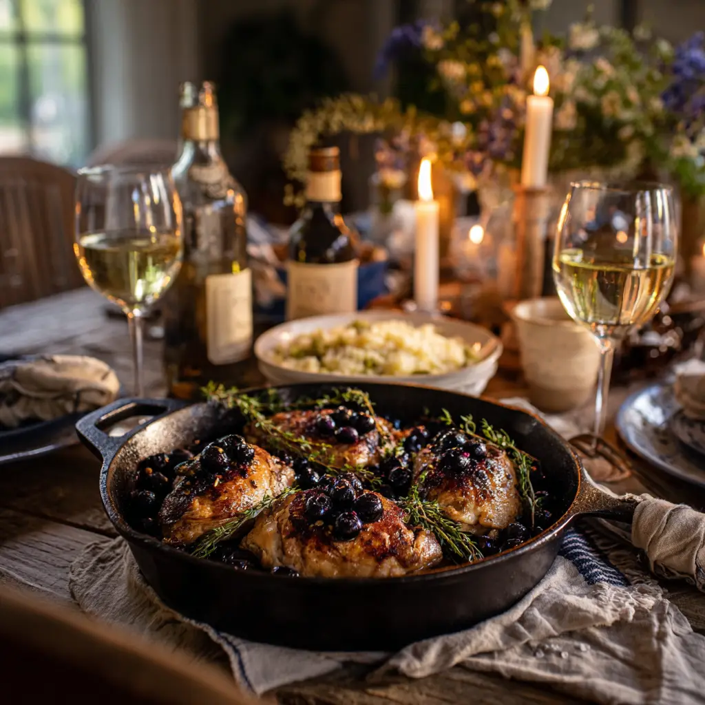 I’m obsessed with this blueberry chicken recipe right now 1 u3316835771 A cozy dinner table scene with blueberry chicken ae42be26 dd09 4ef9 8354 0961947dc424 2 compressed
