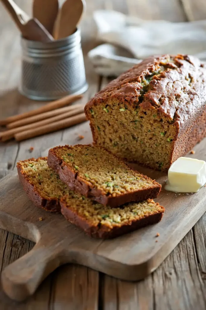 How to Make the Softest Zucchini Bread Ever 1 u3316835771 A freshly baked loaf of zucchini bread on a woode e0992ac2 d208 4750 9d20 6ef872f53602 3 compressed