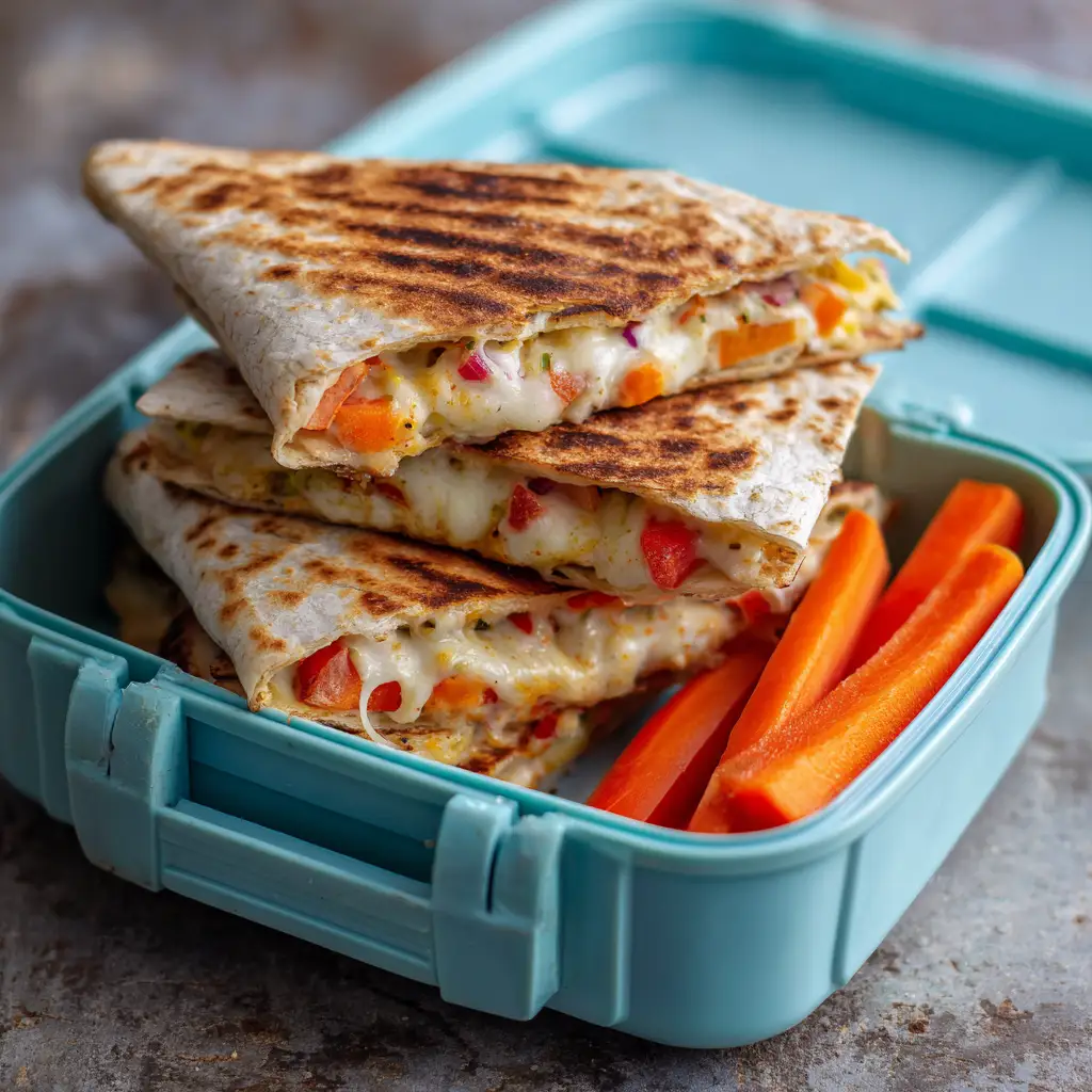 How 10 Simple Lunch Ideas for Kids Can Make Your Life Easier 6 u3316835771 Cheesy veggie quesadilla wedges stacked inside a 9a2d0362 0ca8 4e67 95f6 b367a268c7ad 1 compressed