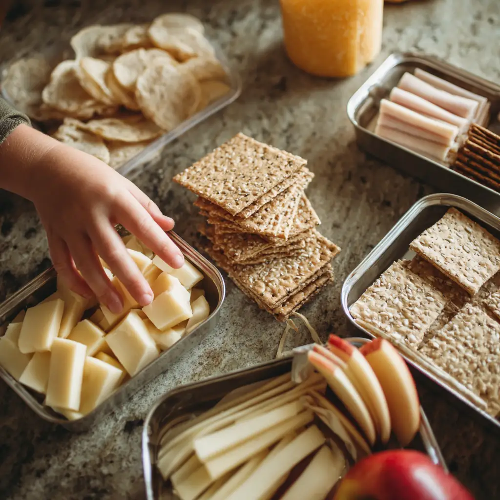 How 10 Simple Lunch Ideas for Kids Can Make Your Life Easier 4 u3316835771 Homemade lunchable setup on a kitchen counter wit 09b40595 7bc7 4161 bdde c258b877388d 0 compressed