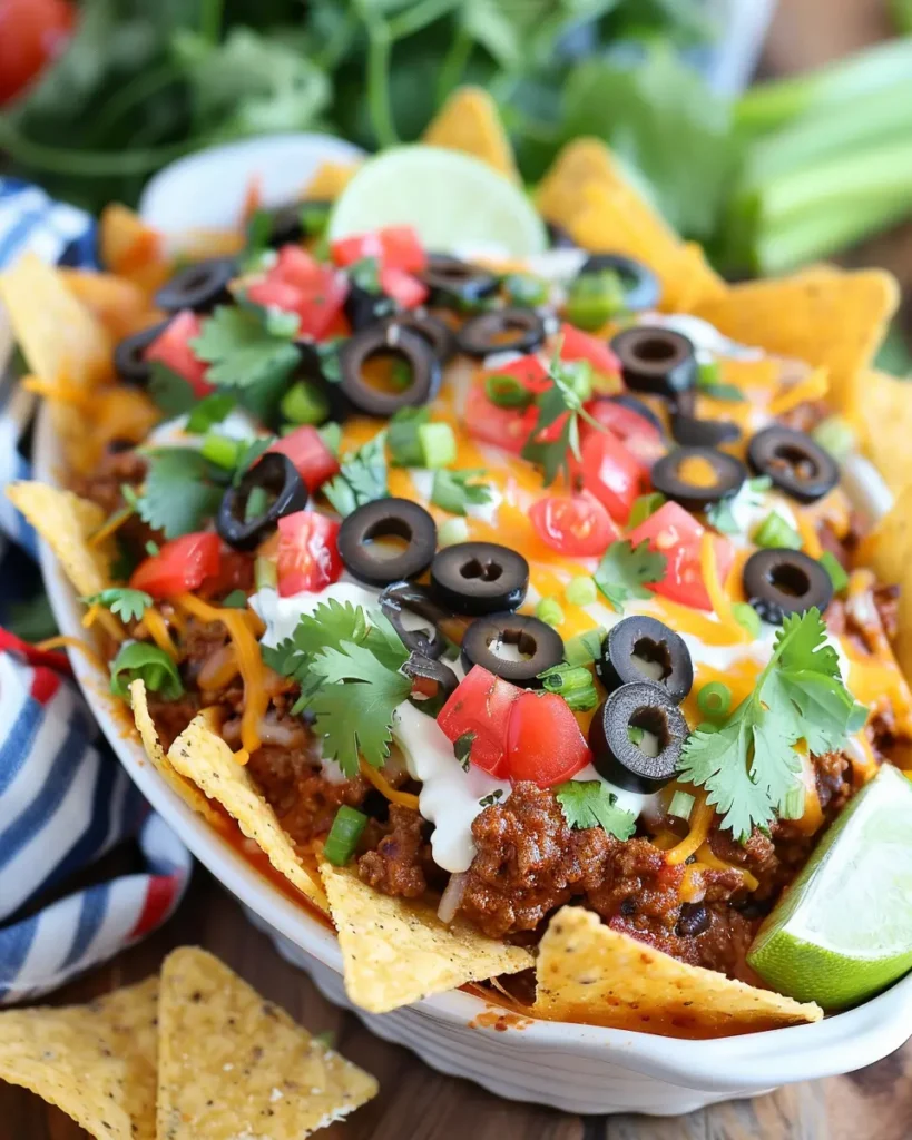 Boat Taco Dip is the ONLY party snack you'll ever crave 1 u3316835771 Prompt Overhead close up of a finished layered Bo 6fcaac89 e204 4eec 8240 610e2de2a6f2 2 compressed