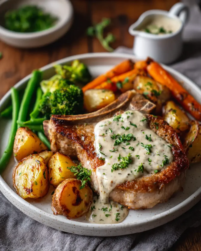 Simple Creamy Ranch Pork Chops Everyone Will Devour Tonight 1 u3316835771 realistic photo of creamy ranch pork chops served 4f46ffa3 f4d0 40eb 8291 7ef505b7f6f3 3 compressed