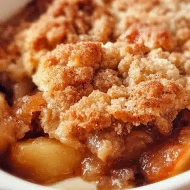 Apple Cobbler 2 Homemade Apple Cobbler with fresh apples and crumbly topping