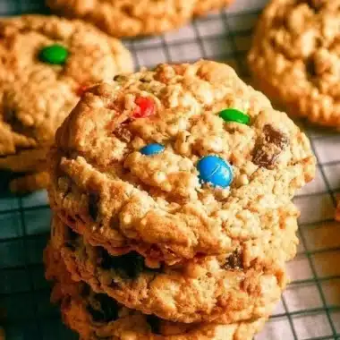 Best Monster Cookies 2 Delicious best monster cookies loaded with chocolate chips and M&Ms