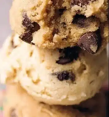 Edible Chocolate Chip Cookie Dough 1 Bowl of edible chocolate chip cookie dough ready for enjoyment