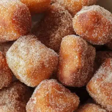 Healthy air fryer churro bites dusted with cinnamon sugar