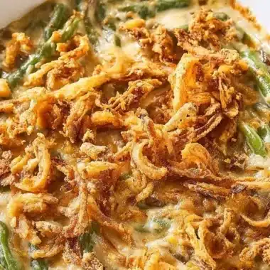 Irresistible Campbell's Green Bean Casserole - theamazingfood 2 Delicious Campbell's Green Bean Casserole topped with crispy fried onions