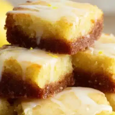 Lemon Brownies 2 Freshly baked lemon brownies with a citrus glaze