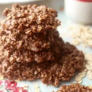 No Bake Cookies 1 Delicious homemade no bake cookies on a plate