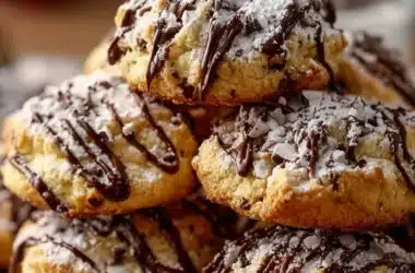 Freshly baked cannoli cookies with a delicious filling and icing sugar topping.