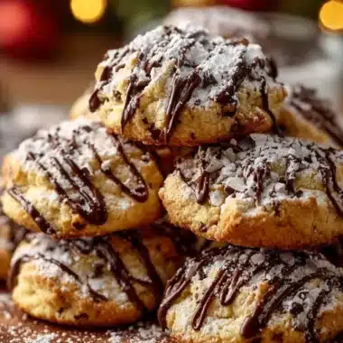 Freshly baked cannoli cookies with a delicious filling and icing sugar topping.